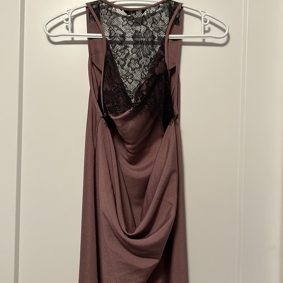 Racerback Cowl Neck Tank with Open Lace Back - Picture 3 of 4